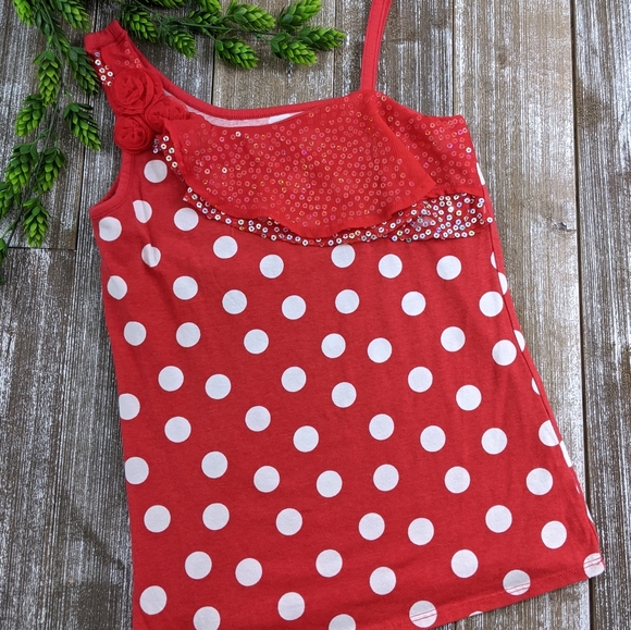 Justice Other - ❤️Justice Red & White Polka Dots Tank Top. Size 14